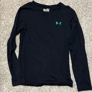 Under Armour Black Long Sleeve with Green and Blue Logo